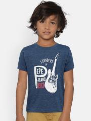 Pepe Jeans Boys Blue Printed T-shirt