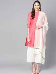 W White Solid Dupatta