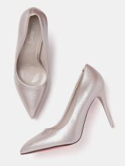 DressBerry Women Grey Textured Pumps