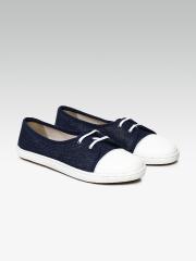 Carlton London Women Navy Blue & White Sneakers