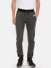 SKULT by Shahid Kapoor Men Charcoal Grey Slim Fit Self Design Joggers