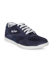 Lee Cooper Men Navy Blue Leather Sneakers