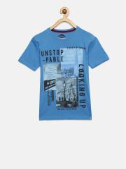 Lee Cooper Boys Blue Printed T-shirt