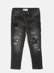 Lee Cooper Girls Black Skinny Fit Mid-Rise Clean Look Stretchable Jeans