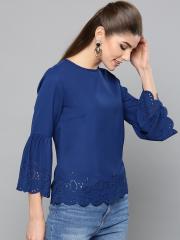 Harpa Women Blue Solid Top