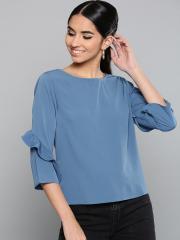 Harpa Women Blue Solid Top