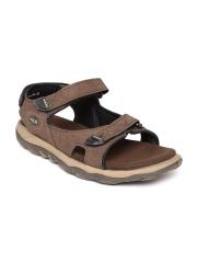 Woodland Men Brown Solid Leather Sandals