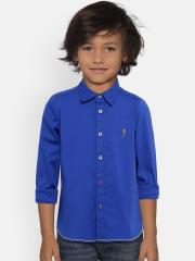 Indian Terrain Boys Blue Solid Casual Shirt