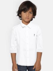 Indian Terrain Boys White Solid Casual Shirt