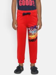 Allen Solly Junior Boys Red Printed Joggers