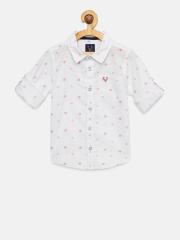 Allen Solly Junior Boys White Printed Casual Shirt