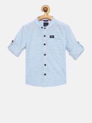 Allen Solly Junior Boys Blue Solid Casual Shirt