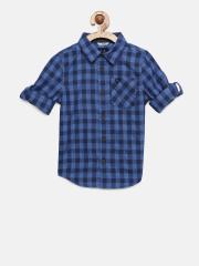 Allen Solly Junior Boys Blue Checked Casual Shirt