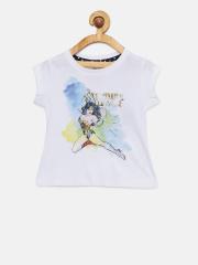 Allen Solly Junior Girls White Printed T-shirt