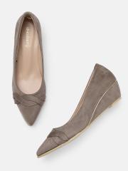 DressBerry Women Grey Solid Pumps