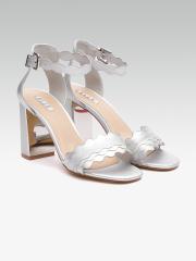 ELLE Women Silver-Toned Solid Heels