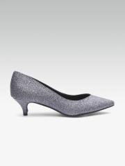 ELLE Women Silver-Toned Solid Pumps