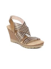 Catwalk Women Copper-Toned Striped Sandals