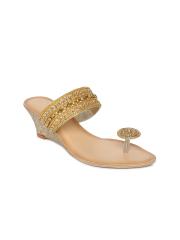 Catwalk Women Gold-Toned Embellished Wedges