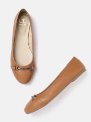 Carlton London Women Tan Brown Solid Ballerinas