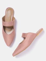 DressBerry Women Dusty Pink Solid Mules