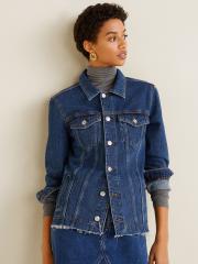 MANGO Women Blue Solid Denim Jacket