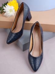 Get Glamr Women Navy Blue Solid Pumps