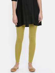 Melange by Lifestyle Women Green Solid Leggings