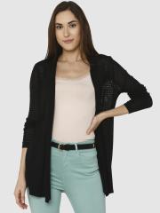 Vero Moda Women Black Self-Design Sweater