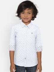 Tommy Hilfiger Boys White Printed Casual Shirt