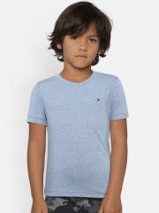 Tommy Hilfiger Boys Blue Solid T-shirt