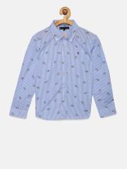 Tommy Hilfiger Boys White Printed Casual Shirt