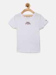 Tommy Hilfiger Girls White Solid T-shirt