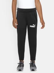 Puma Boys Black Solid ESS Logo Joggers