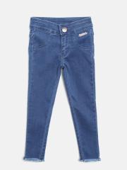 612 league Girls Blue Solid Jeggings