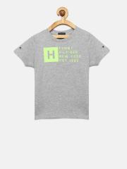 Tommy Hilfiger Boys Grey Printed T-shirt