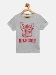 Tommy Hilfiger Boys Grey Printed T-shirt