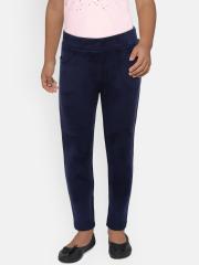 Tiny Girl Girls Navy Blue Solid Jeggings