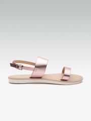 Dune London Women Rose Gold-Toned Solid Open Toe Flats