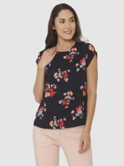 Vero Moda Women Navy Blue Printed Top