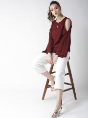 La Zoire Women Maroon Solid Top