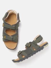 Roadster Men Olive Green Comfort Sandals