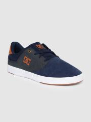 DC Men Navy Blue Leather Sneakers