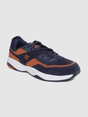 DC Men Navy Blue Leather Sneakers