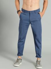 Roadster Men Blue Regular Fit Solid Chinos