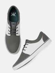 Kook N Keech Men Grey & Green Sneakers