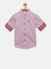 Allen Solly Junior Boys Pink Solid Casual Shirt