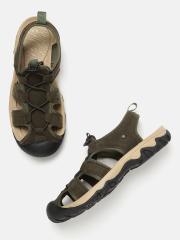 Roadster Men Olive Green Fisherman Sandals