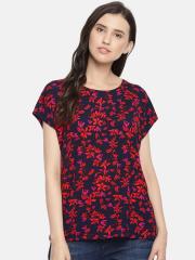 Vero Moda Women Navy Blue Printed Top