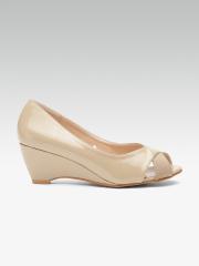 Carlton London Women Beige Solid Peep Toes